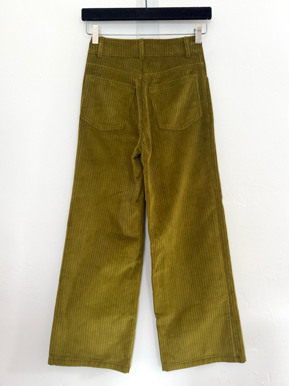 Sezane Le Crop Trousers Meadow Green High Rise Corduroy Pants Wide Leg - Picture 5 of 16